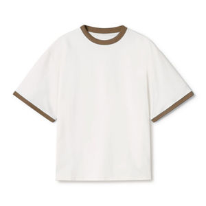 Camiseta con Diseño Gráfico, 100% Algodón, Impresión Digital, Diseño Sólido, Estilo Boho, Color Azul Marino - Product Image 1