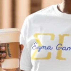 Camiseta de algodón tipo grecia Sigma Gamma Rho, personalizada con estampado, para mujer, ropa de hermandad, top informal con cuello redondo, estilo streetwear, venta al por mayor - Product Image 5