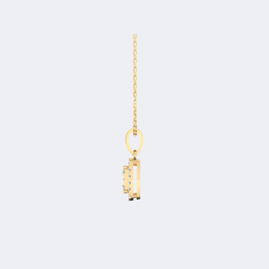 Collier pendentif halo en diamant de laboratoire taille princesse 0,75 carat, plaqué or 10 carats, bijoux de luxe pour femmes - Product Image 4