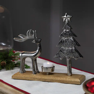 Reindeer and Tree Metal Christmas <b>Tealight</b> <b>Holder</b> Christmas Reindeer and Tree Metal <b>Tealight</b> <b>Holder</b> - Product Image 2