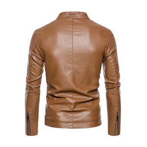 Chaqueta de Cuero Negra Personalizable, Resistente al Viento y Cálida, Tallas Grandes, Chaqueta de Cuero para Hombre, Corte Ajustado - Product Image 5