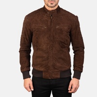 Veste en cuir de motard vintage pour homme, design hivernal, cuir d'agneau personnalisé avec col montant et logo frontal