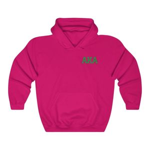 เสื้อฮู้ดสีชมพูพิมพ์ลายเฮลิโคเนียสีเขียว ผ้าฟลีซแบบสวมหัว ยูนิเซ็กซ์ เสื้อผ้าชมรมกรีก รับผลิตแบบ OEM ODM - Product Image 1