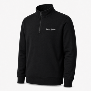 Sweat-shirt d'hiver à col zippé noir brodé avec logo personnalisé, streetwear pour femmes, pull à capuche en polaire, fabricant OEM en gros - Product Image 2