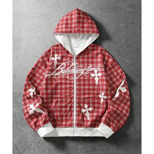 Custom Graphic Zip Up Hoodie Mens Y2K <b>Gothic</b> Streetwear Oversized Vintage Full Zip Sweatshirt Heavyweight Fleece Cross <b>Jacket</b> - Product Image 4