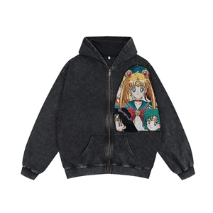 Sweat-shirt à capuche surdimensionné pour homme, imprimé anime, décontracté, pour l'automne, 100% coton, tricoté, coupe classique - Product Image 3