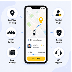 Desarrollo de Aplicaciones Móviles de Primera Categoría para Reserva de Taxis, Gestión Inteligente de Viajes y Experiencia de Usuario Fluida - Product Image 2