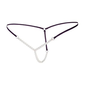 Tanga de mujer con perlas y diseño de mariposa, sexy, con tiras elásticas, de talle bajo, suave, elástico y transpirable, talla XXL - Product Image 3