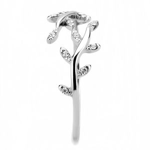 Anello DA266 in Acciaio Inossidabile Lucidato a Specchio con Zirconi Cubici di Grado AAA - Anelli Raffinati di Alta Qualità - Product Image 4