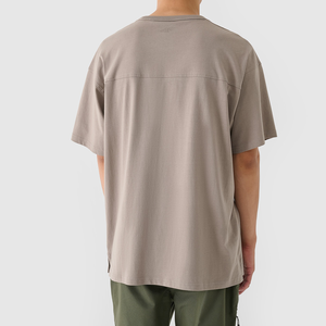 เสื้อยืดคอตตอนโอเวอร์ไซส์คุณภาพสูงสำหรับผู้ชาย แบบหนาพิเศษ สกรีนโลโก้ได้ตามสั่ง สไตล์วินเทจ ลุคล้างสี ทรงหลวม ไหล่ตก - Product Image 5
