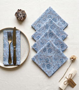 Serviettes en coton imprimées à la main en gros, motif floral, réutilisables, pour dîner, décoration de table de ferme, linge de cuisine bohème - Product Image 2