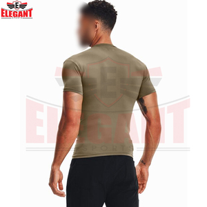 T-shirts de compression personnalisés en tissu 100 % polyester élasthanne, meilleur prix, pour vêtements de fitness, vente en gros, manches courtes, Rash Guards - Product Image 3