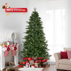 6 FT Pre-Lit Artificial Christmas Tree with 300 Warm White Lights & 728 Branch Tips Durable Metal Base for Holidays - Product Image 5