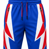 Ensemble de survêtement à capuche pour homme, bleu, rouge et blanc, avec blocs de couleur personnalisés, veste de sport et pantalon de jogging avec poches latérales, 100 % coton, vente en gros - Product Image 3