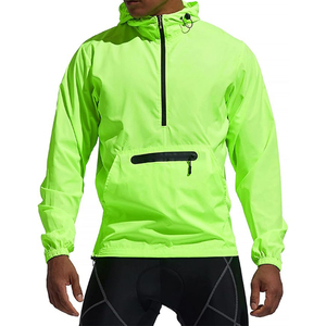 Men's Lightweight Waterproof <b>Running</b> <b>Jacket</b> <b>Reflective</b> Colour Breathable Quarter Zipper Pocket With Adjustable Drawstring - Product Image 5