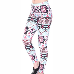 Leggings de yoga à imprimé géométrique, taille haute, extensibles, pour femmes, pour le fitness, le pyjama et les vêtements de détente - Product Image 4