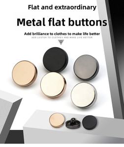 YHG yüksek kalite Metal düz çinko alaşım pirinç kanca ayna Metal yuvarlak düğmeler için ceketler Denim - Product Image 4