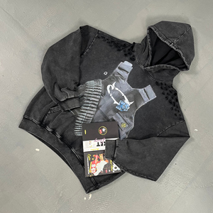 Men's Oversized Hooded <b>Sweatshirt</b> Sublimation Print Cut Out Design Streetwear Style Regular Sleeve Knitted Fabric Autumn Wear - Product Image 1