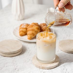 Juego de Posavasos de Piedra de Travertino Natural Hechos a Mano con Base de Corcho, Posavasos Redondos para Mesa de Café, Decoración del Hogar - Product Image 2