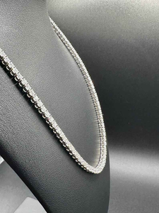 Moissanite Tennis <b>Necklace</b> Womens Iced Out Silver Chain Luxury Bridal Jewelry Sparkling <b>Statement</b> <b>Necklace</b> Gift - Product Image 4