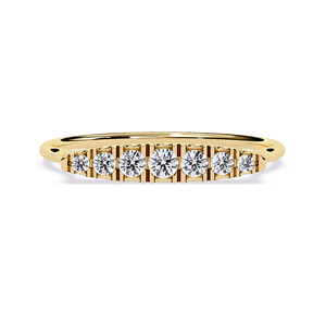 Anillos minimalistas de oro macizo de 14k con diamantes de corte redondo para mujer, para regalo, compromiso, aniversario, boda - Product Image 1