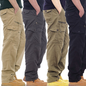 Pantalones Cargo Elite para Hombre, Invierno, Poliéster/Algodón, Multibolsillos, Casual Elegante, Cortavientos, Cintura Elástica, Ajuste Holgado, Pierna Recta, Resistentes - Product Image 5