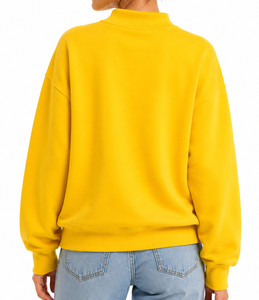 <b>Women's</b> Cozy Oversized Mock Neck Sweatshirt Front Logo Premium Cotton Casual Streetwear Fashion Pullover - Product Image 3