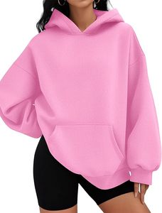 Sweat-shirts à capuche pour femmes, sweat-shirt surdimensionné à capuche, manches longues, décontracté, en polaire, pull avec poche - Product Image 6