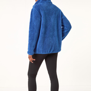 Wholesale Ladies Sherpa Fur Canvas Jacket Casual Wear Quilted <b>Turn</b> Collar Light Weight Breathable Eco-Friendly Quick Dry Loose - Product Image 2
