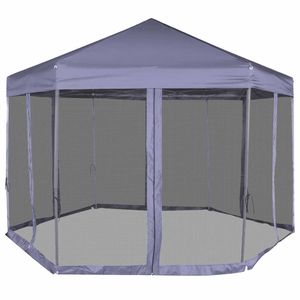 Gazebo Esagonale Blu Scuro con 6 Pareti Laterali 11,8 x 10,2 - Pergola o Padiglione - Product Image 2