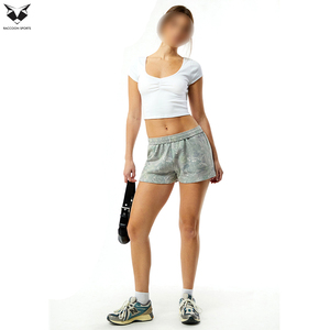 Shorts en molleton légers de qualité supérieure, matière respirante, service OEM, vêtements décontractés pour femmes, shorts de sport - Product Image 5