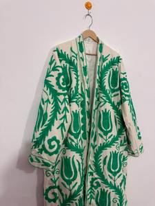 Kimono Unisex de Algodón Suzani, Largo, con Mangas Largas, Cuello en V, Cierre con Cordón, Estilo Clásico, Tejido Suave, Estampado Floral - Product Image 5