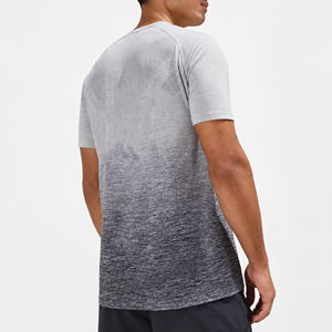 Men's Gradient Color Short Sleeve O-Neck T-<b>Shirt</b> <b>Slim</b> <b>Fit</b> Quick Dry Knitted 100% Cotton Digital Printing Embroidered Pattern - Product Image 6
