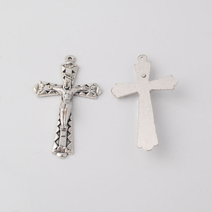 Venta al por Mayor de Cruz Metálica Ortodoxa Mini Personalizada ACR020, Crucifijo Católico de Jesús para la Fabricación de Collares de Rosario y Esculturas - Product Image 2