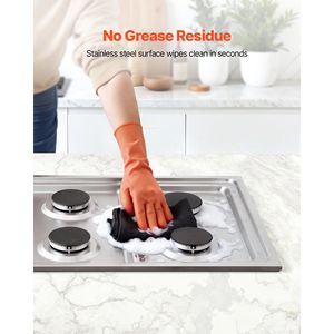 Piano Cottura a Gas Incasso in Acciaio Inox da 30 Pollici con 4 Bruciatori, Capacità Massima 48000 BTU, Convertibile GPL/Gas Naturale, Doppia Alimentazione - Product Image 5