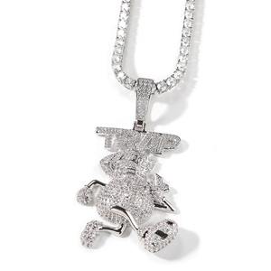 เครื่องประดับฮิปฮอปสุดเทรนดี้แบบใหม่ ประดับเพชรเต็มตัว รูปทรงกระเป๋าเงิน  จี้ห้อยคอรูปการ์ตูนสีทองและสีเงิน - Product Image 5