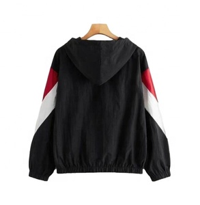 Chaqueta Cortavientos con Capucha y Cordón Ajustable para Mujer, Diseño Color Block, Talla Grande, Verano, Impermeable, Resistente al Viento, Poliéster - Product Image 2