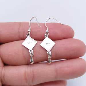 Vintage Peace Drop <b>Earrings</b> 925 Sterling Silver Oxidized Handmade Jewelry Bulk Export Supplier Nikhil Gems NG-033 Trendy Women's - Product Image 4