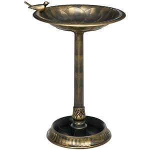 Mangiatoia per Uccelli da Giardino in Bronzo con Base a Vaso di Fiori - Product Image 1