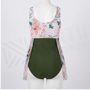 North Approach Tankini imprimé floral avec jupe pour femme, haut court, coupe régulière, tissu extensible - Product Image 2