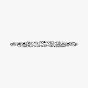 Bracelet Artisanal de Luxe en Or Blanc 18 carats avec Chaîne et Moissanite, Bracelet Jonc Diamanté, Idéal pour un Cadeau - Product Image 4