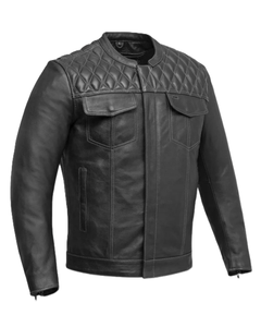Veste en cuir pour hommes de style motard à manches longues personnalisée nouvel hiver chaud taille adulte veste en cuir pour hommes course automobile - Product Image 1