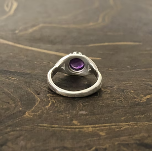 Anillo de Plata de Ley 925 con Forma de Ojo, Amatista Púrpura Redonda, Antideslustre, Hipoalergénico, Joyería al por Mayor - Product Image 5