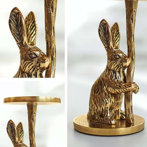 Porte-bougie en aluminium en forme de lapin, fait main, durable, écologique, résistant à la chaleur, décoration pour la maison, utilisation de Pâques - Product Image 6