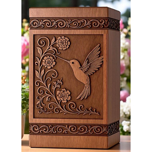 Natural Finish Wooden Urn for Green Burial Wooden Urn with Lock for Secure Ash Storage urn by AYAANS - Product Image 1