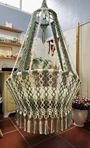 Silla hamaca para balcón, hamaca de macramé OEM, hamaca de macramé para patio, hamaca de macramé de Vietnam, hamaca de macramé de algodón natural - Product Image 5