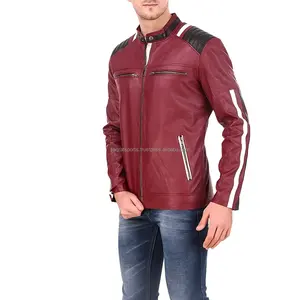 Nueva chaqueta de cuero Vintage informal, abrigo para hombre, traje de primavera, diseño de motorista, chaqueta de cuero con bolsillo - Product Image 3