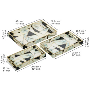 Bandeja Rectangular Grande de Acrílico Ecológico para Servir, para el Hogar, Hotel, Bodas o Regalos, Bandeja de Servir de Acero con Recubrimiento de Esmalte - Product Image 2