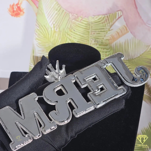 Custom Hip Hop <b>Name</b> Pendant Necklace Luxury Moissanite Diamond Cuban Link <b>Chain</b> Jewelry - Product Image 2