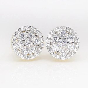 Pendientes de Plata de Ley 925 con Baño de Oro, Diseño de Flor y Estambres, Joyería Botánica Delicada con Moissanita, Regalo de Aniversario para Mujer - Product Image 3
